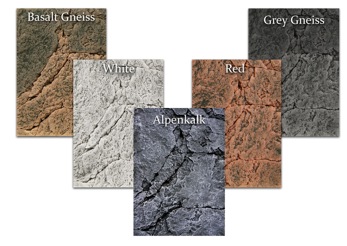 Kleuren: Basalt Gneiss, Grey Gneiss, Rood, Wit, Alpenkalk