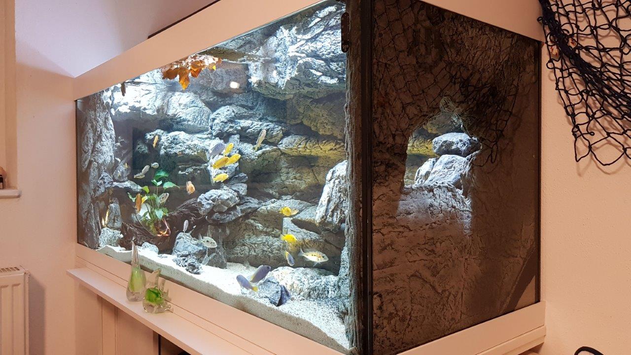 20 in x 12 in River Rocks 3D Aquarium Background - 10 gal LB5 Penn Plax 